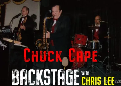 chuck cape card backstage with chris lee